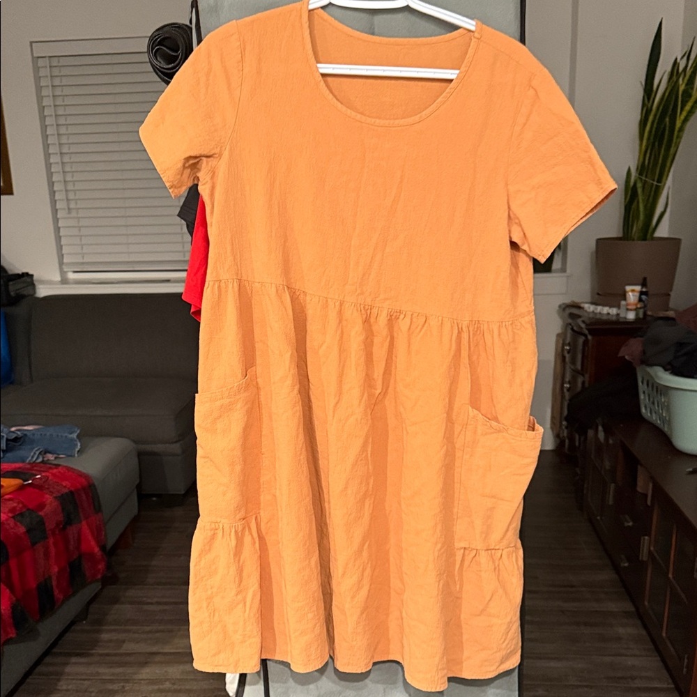🔥SHEIN Vibrant Orange Over size Dress